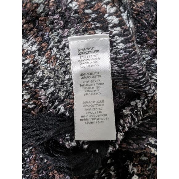 Baciano Boho Fringe Knit Cardigan Poncho Sweater Wrap Size S - Picture 6 of 6